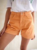 Jeansshorts mit hoher Taille, Orange 50325 – Online-Shop – Boutique